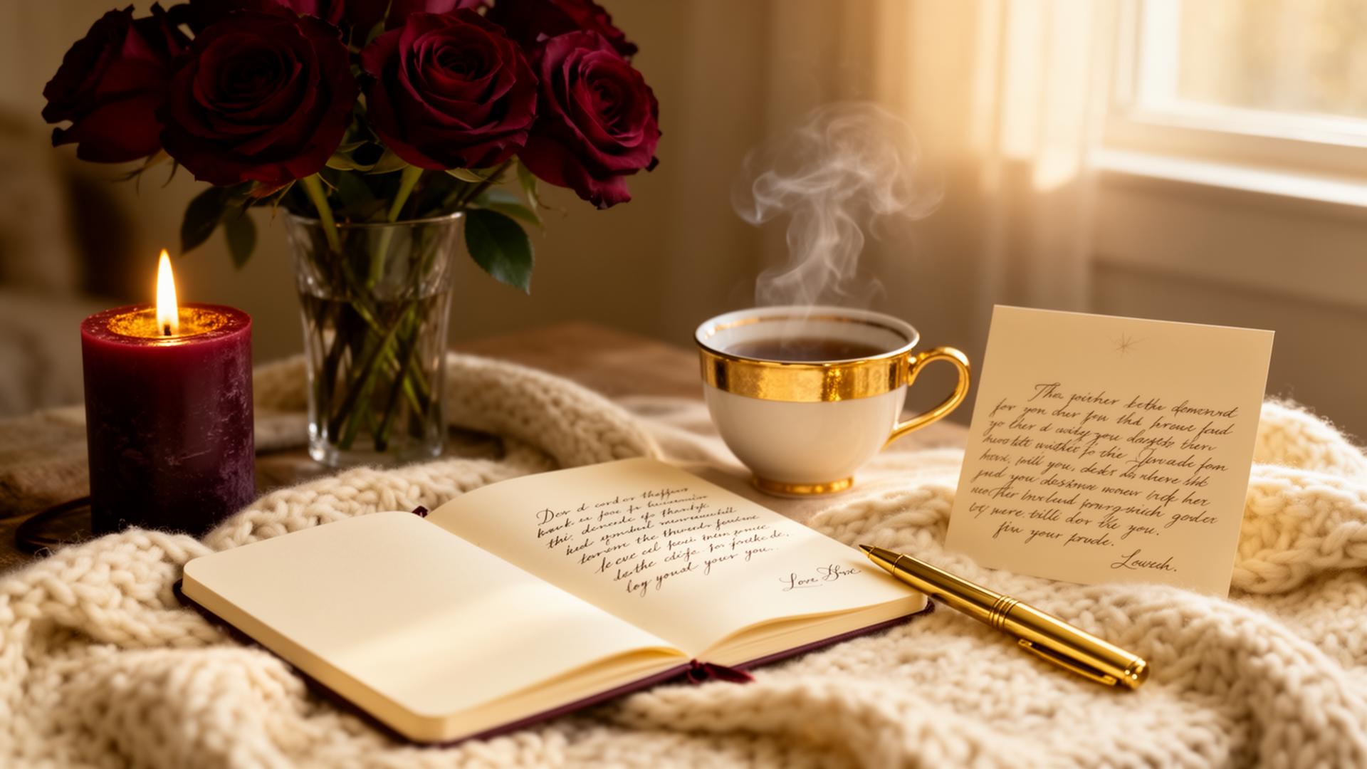 Roses, candle, and a quiet moment of self-care